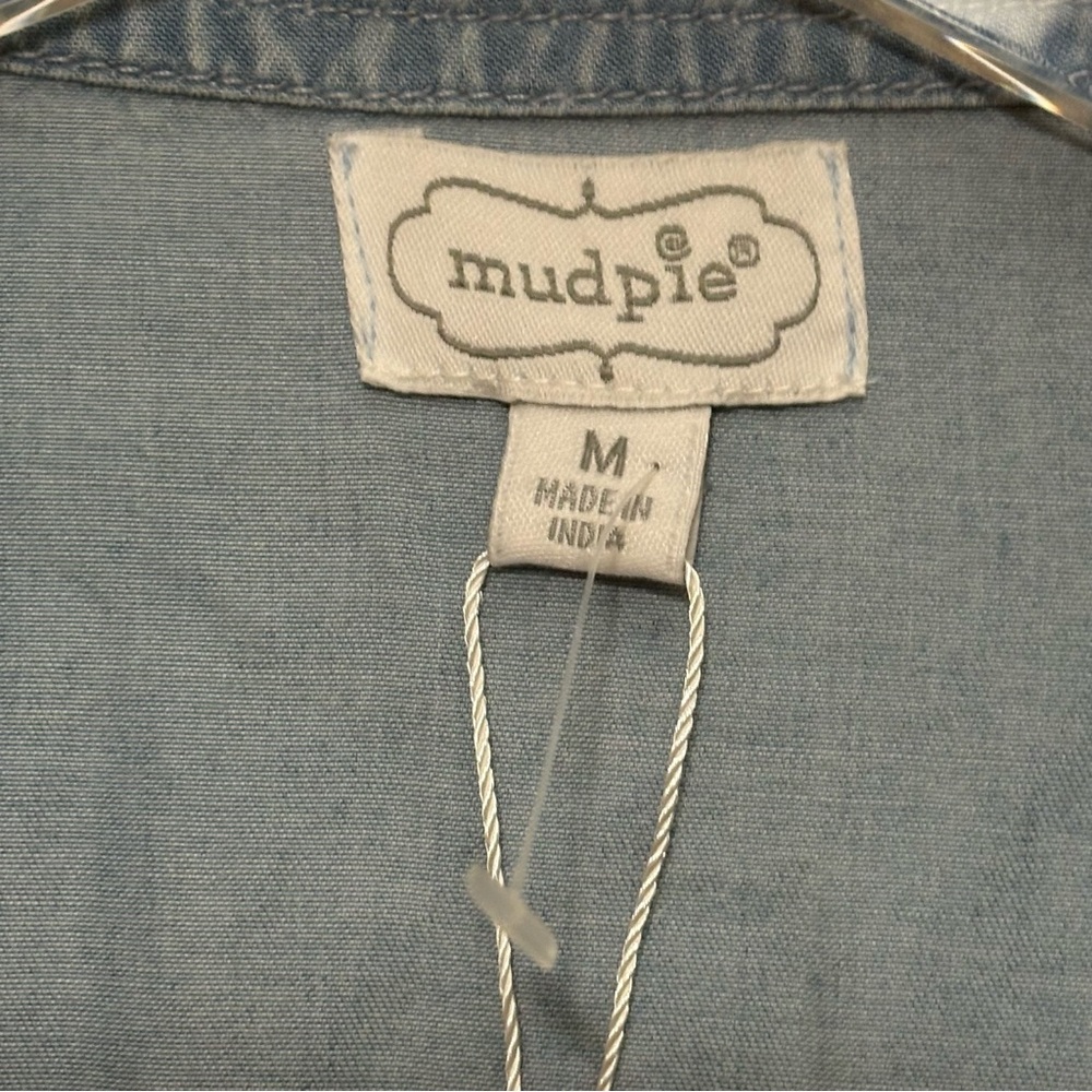 Mud Pie Light Blue Chambray Utility Jacket with Drawstring Size Medium NWT - Picture 2 of 12